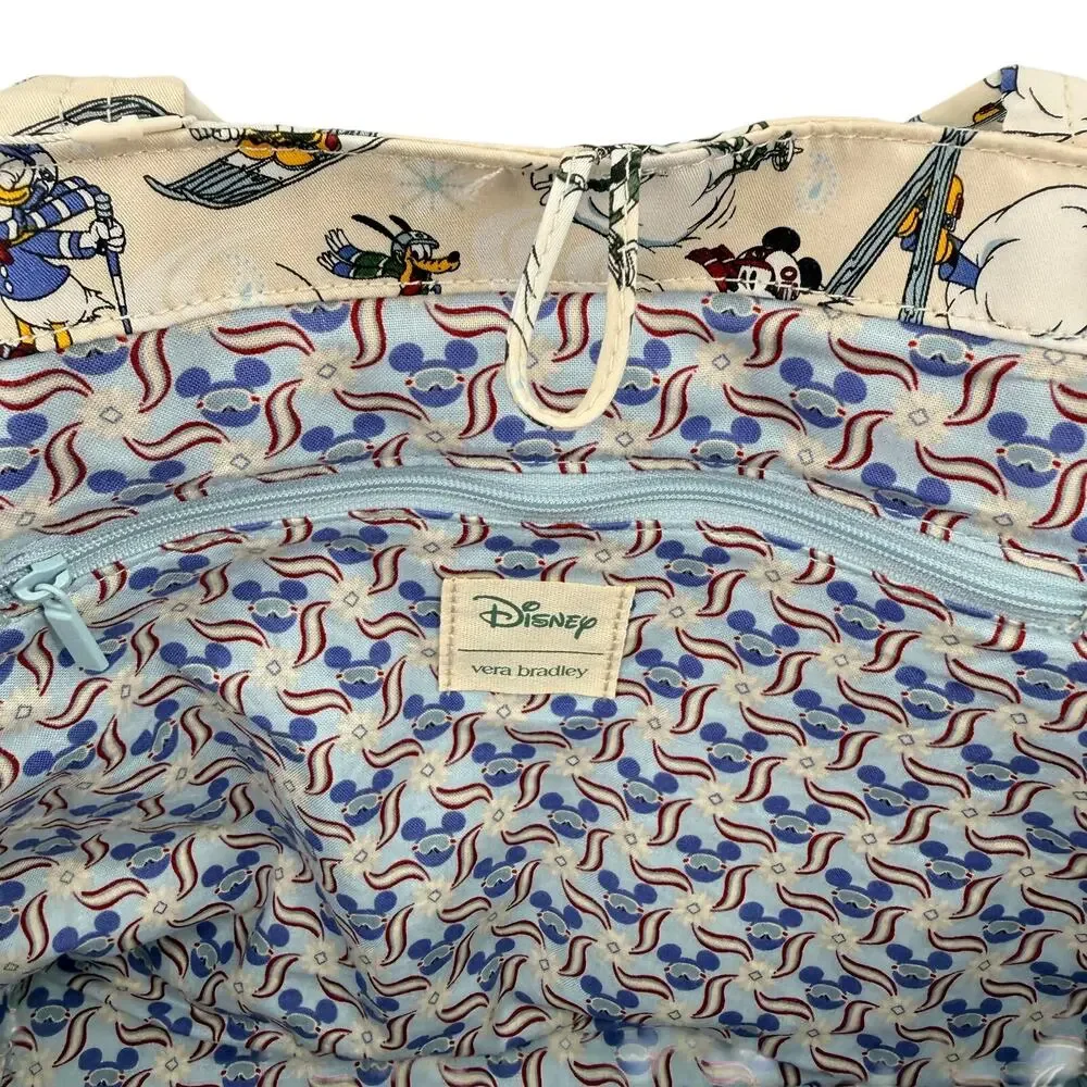 Vera Bradley Disney Small Hathaway Tote Ski Weekend Mickey Mouse Quilt Patchwork